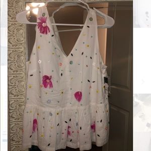 Women’s crown & ivy peplum tank